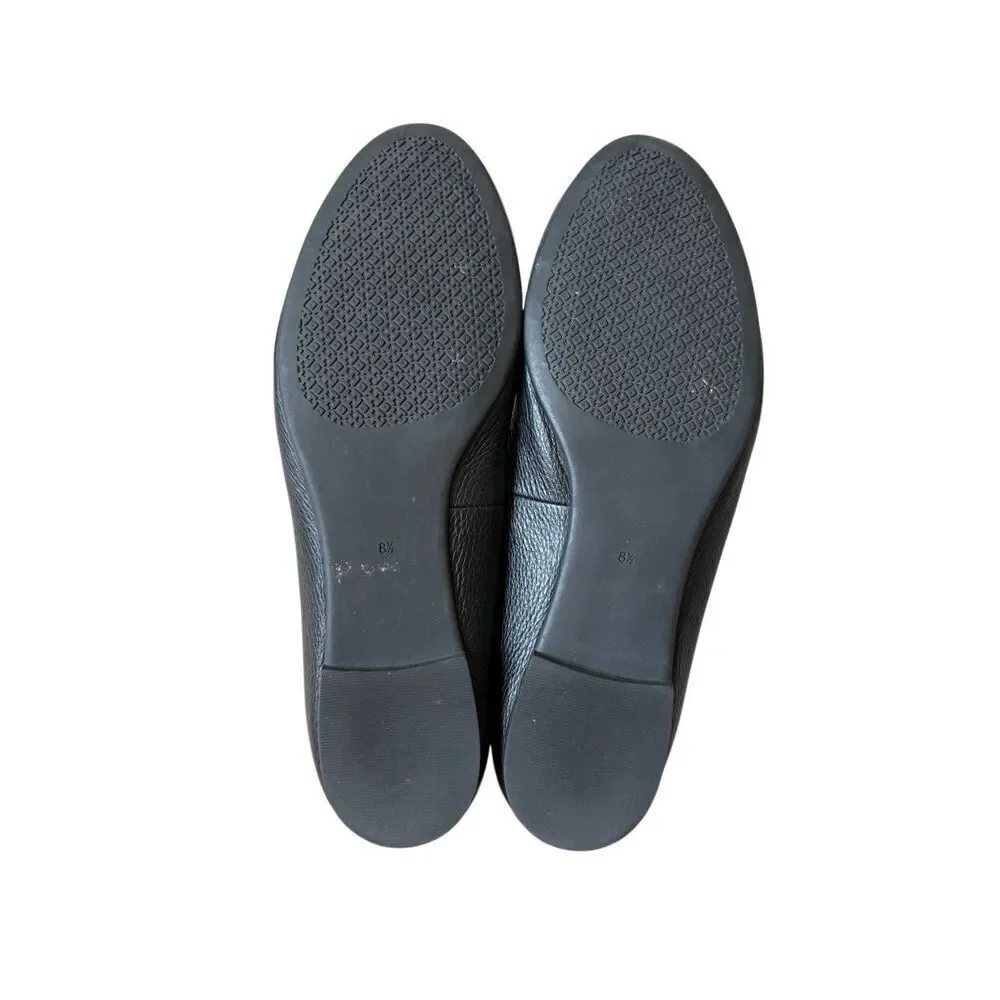 Tory Burch Claire Leather Ballet Flats 8.5‎ Black